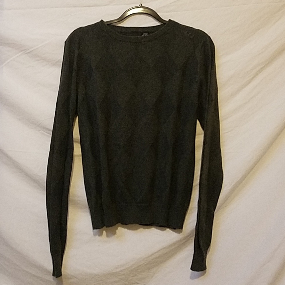 INDUSTRY Gray Argyle Sweater, Small